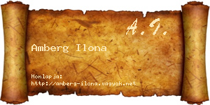 Amberg Ilona névjegykártya